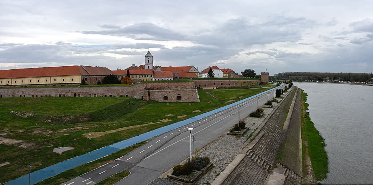 Tvrđa fortress district and the Drava riverside promenade in Osijek