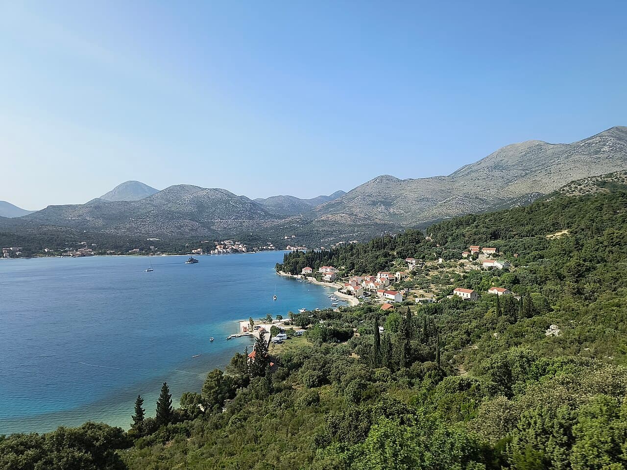View of the bay and southern part of Slano, Dubrovnik-Neretva County
